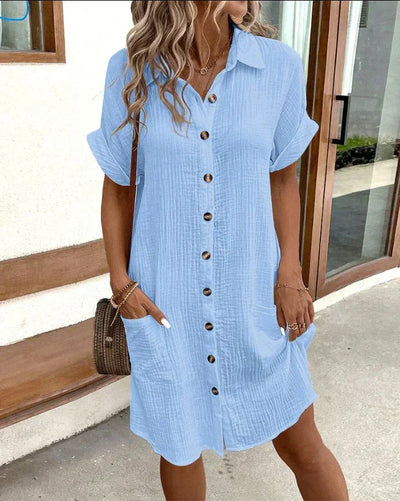Renata™ – Übergroßes Polokleid aus gewebtem Stoff