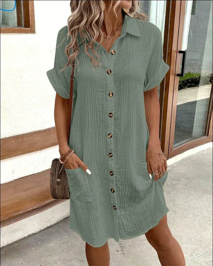 Renata™ – Übergroßes Polokleid aus gewebtem Stoff