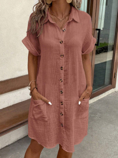 Renata™ – Übergroßes Polokleid aus gewebtem Stoff