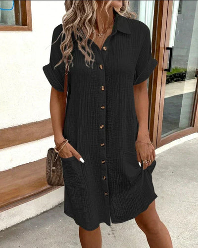 Renata™ – Übergroßes Polokleid aus gewebtem Stoff