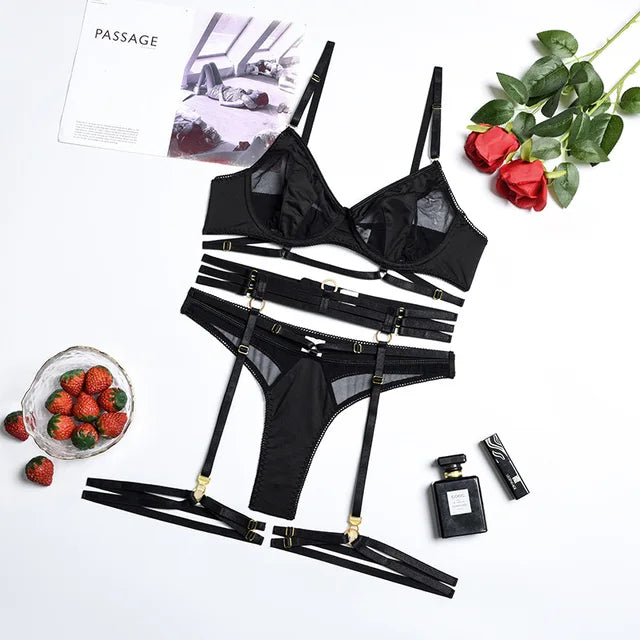 Adriana | 3-teiliges französisches Lingerie-Set