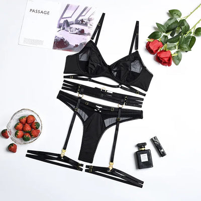 Adriana | 3-teiliges französisches Lingerie-Set