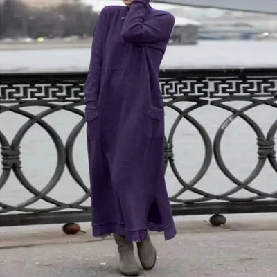 Celine | Langes Wollbaumwollkleid