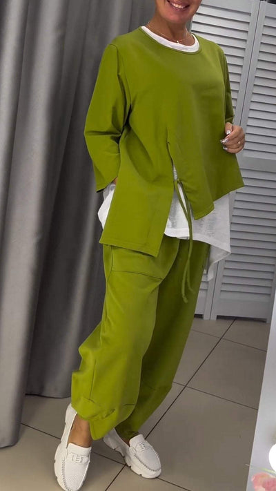 Livia™ Set aus Oberteil und Hose mit Rundhalsausschnitt für Damen