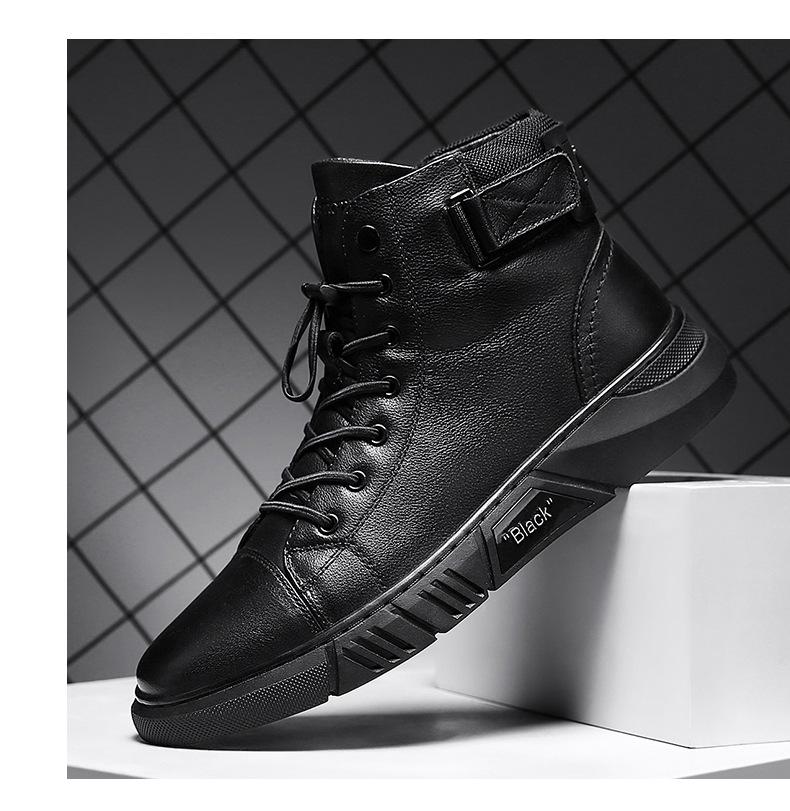 Davido ™ -  Robuste Herren Lederstiefel aus schwarzem Leder