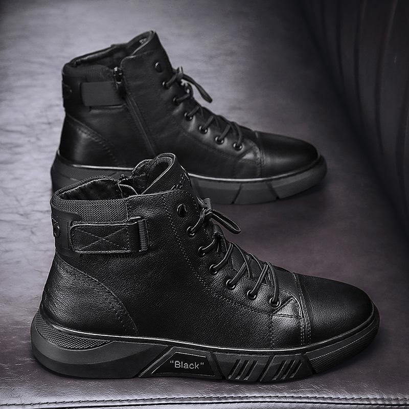 Davido ™ -  Robuste Herren Lederstiefel aus schwarzem Leder