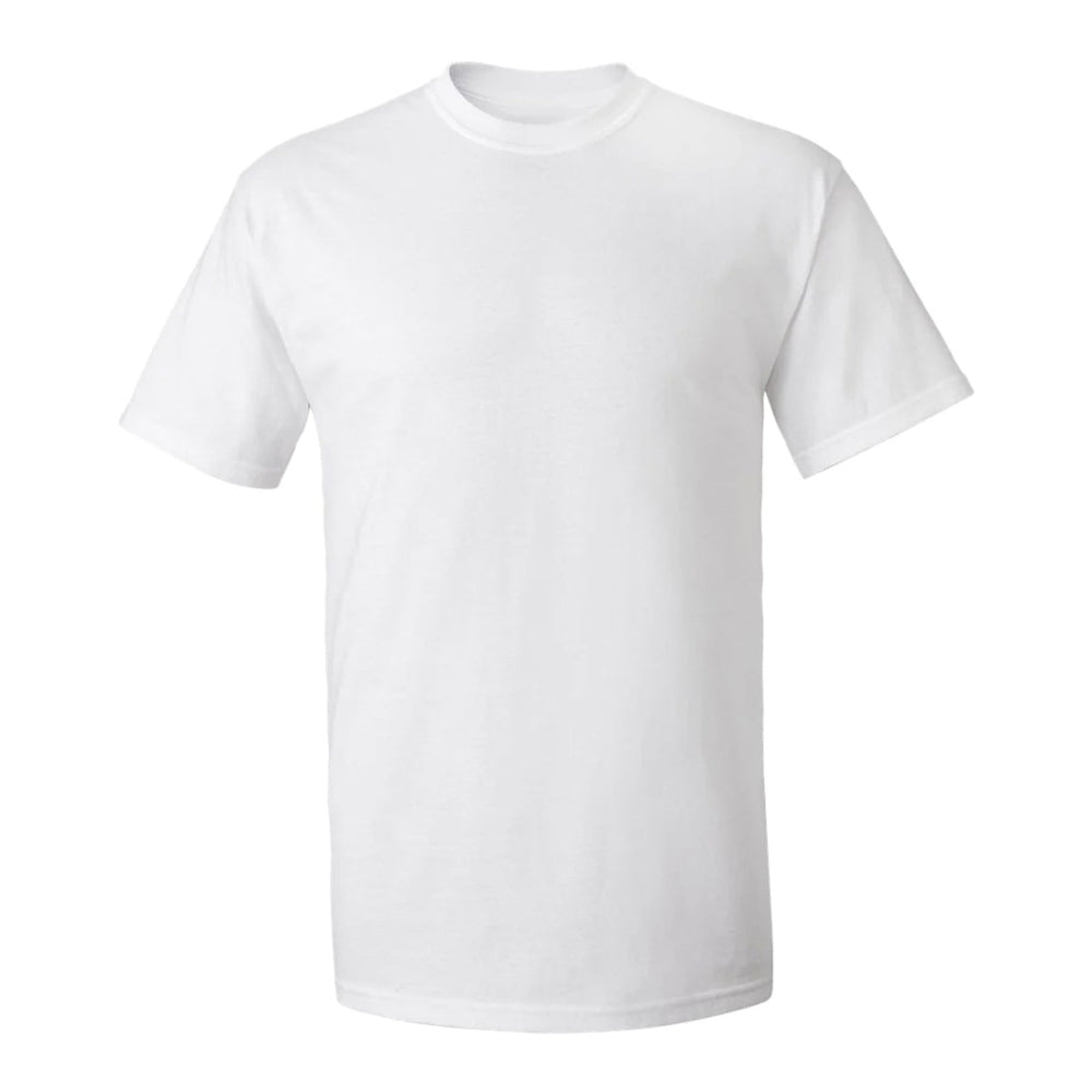 Set aus 10 Herren -T- Shirts, 100 % Baumwolle (Langlebig), Doppelkragen (WEITET SICH NICHT), Regular Fit (Bequem), WEISS (für jeden Stil)